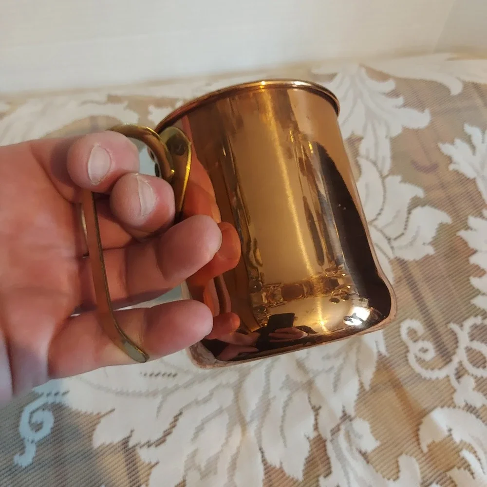 Vintage Coppercraft Guild Copper Mug Brass Handle Moscow Mule Cup Taunton Mass